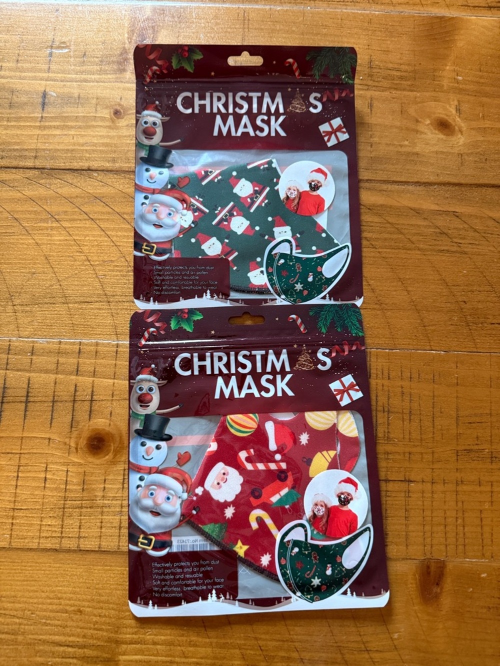 Christmas Mask Holiday Face Mask - Red & Green